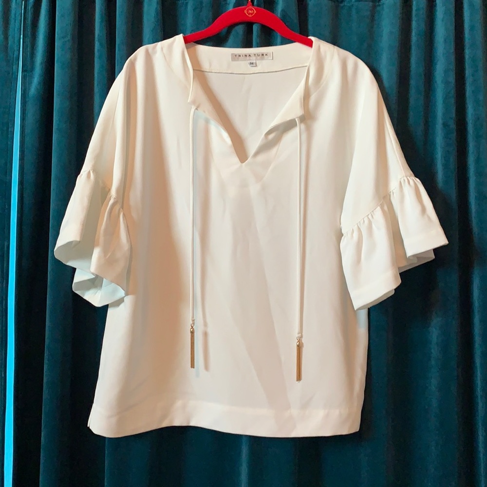 NWOT Trina Turk Cream Blouse